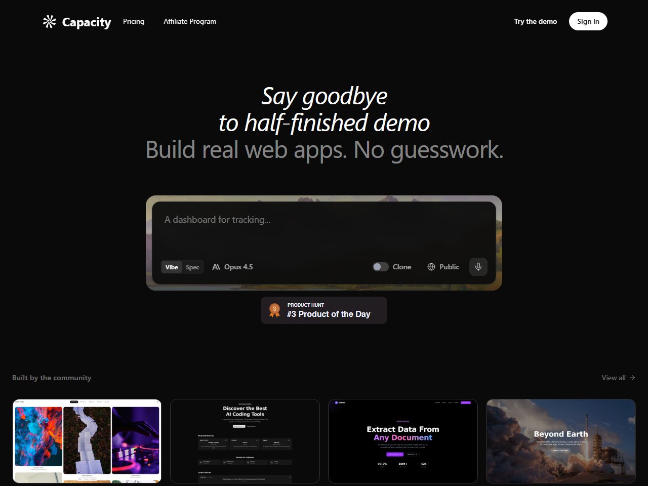 Screenshot of Capacity